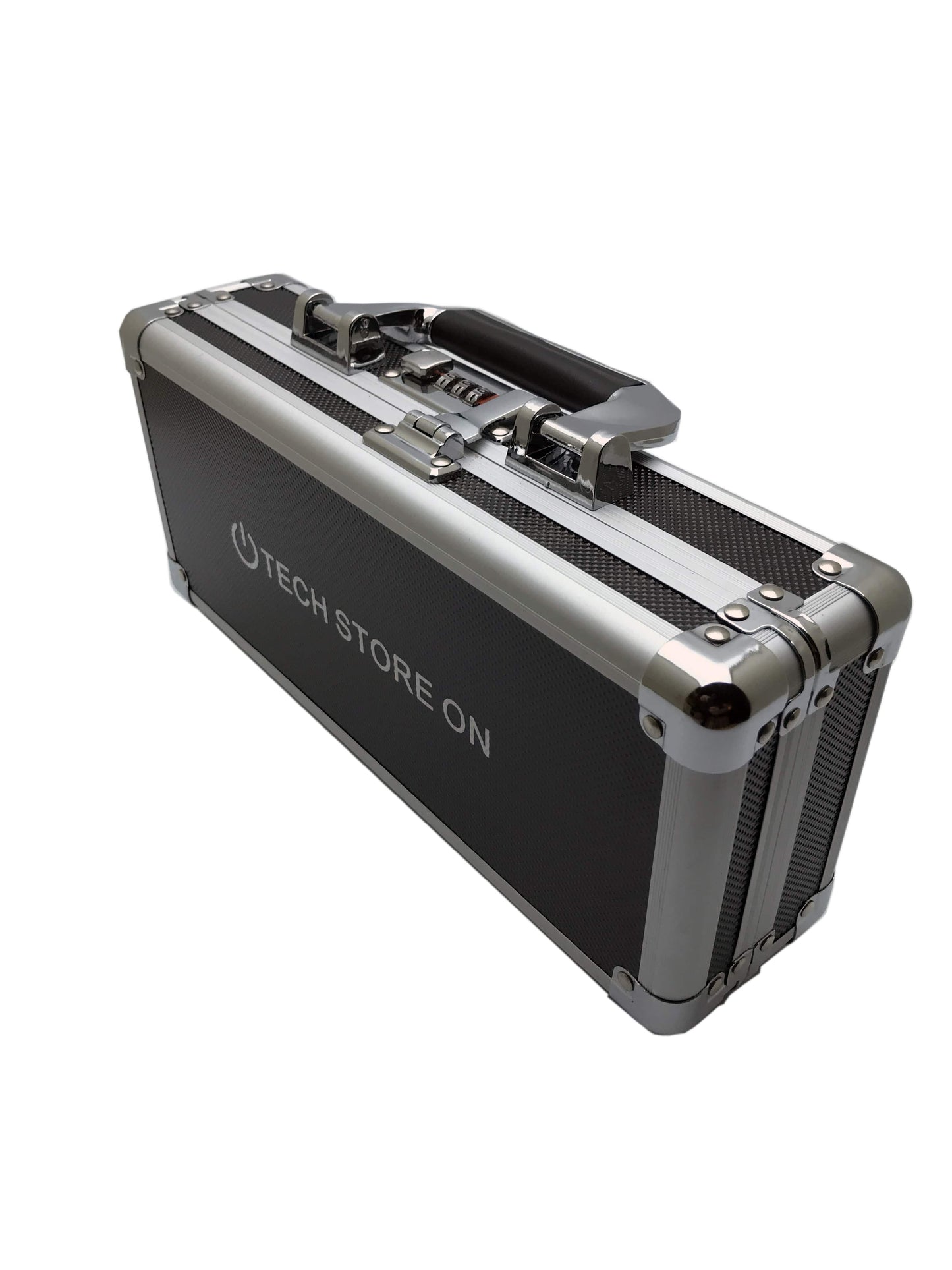 Portable USB Drive Organizer Case - Aluminum - Combo Lock - Carry Handle - 24/2 slots