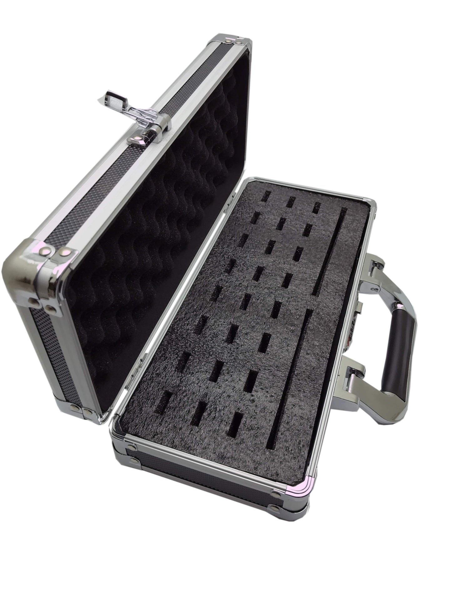 Portable USB Drive Organizer Case - Aluminum - Combo Lock - Carry Handle - 24/2 slots