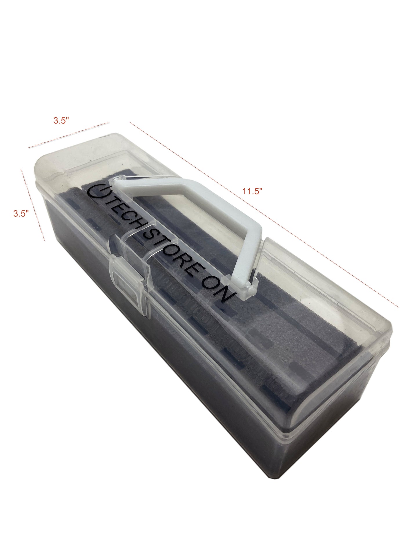 Portable USB Drive Organizer Case - Plastic - Lid Lock - Carry Handle - 24 slots