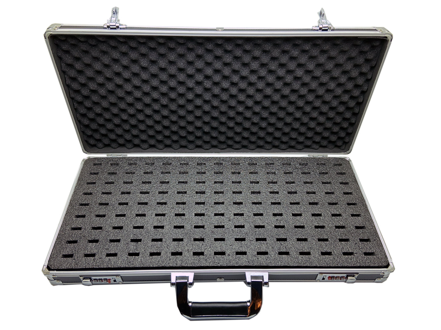 Portable USB Drive Organizer Case - Aluminum - Combo Lock - Carry Handle - 130 slots